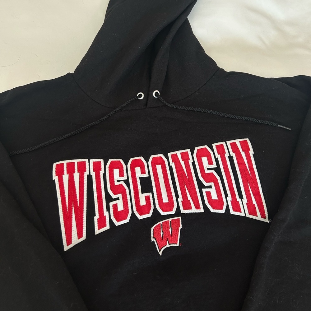 Champion Black Wisconsin Hoodie